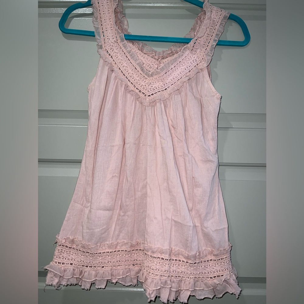 Light Pink Crochet Tank